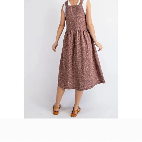 New! Easel Floral Cotton Jumper Dress - Picture 5 of 7